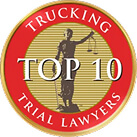 top 10 trucking trial lawyers award logo