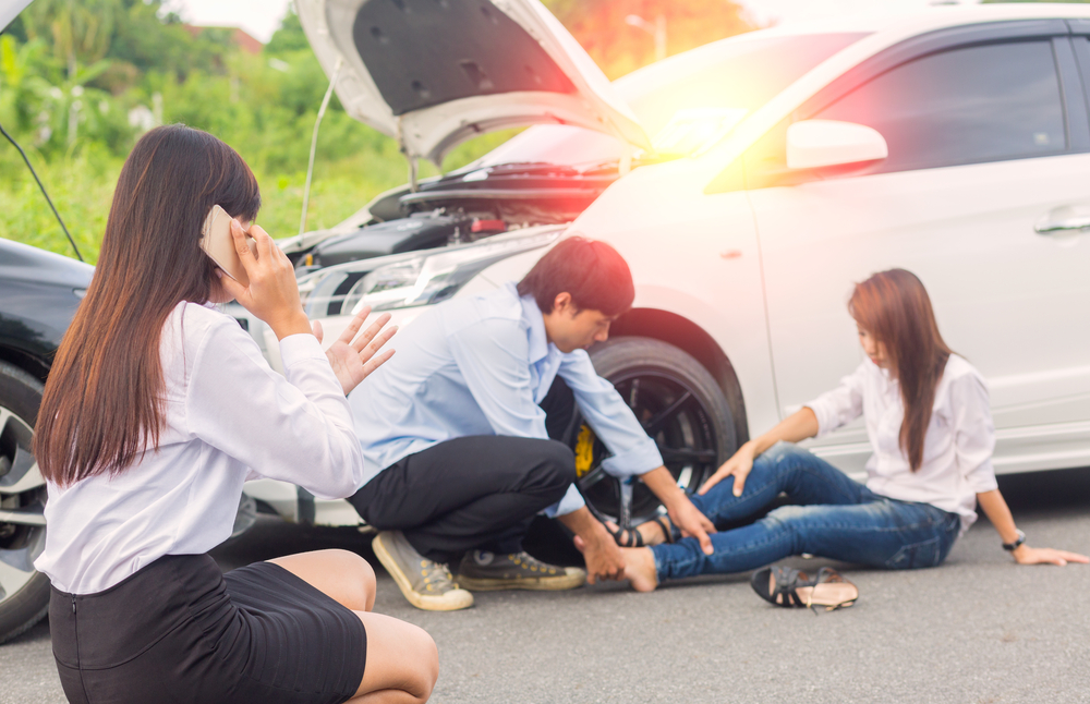 car accident scene and injury