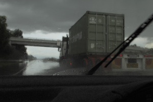 semi truck before car accident in bad weather in Tulsa Oklahoma