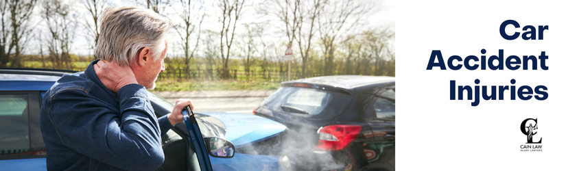 branded with background image of car accident victim with hurt neck