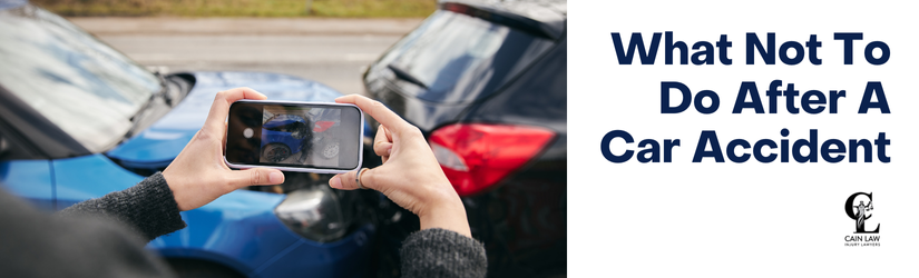 branded with image of car accident victim taking pic of accident